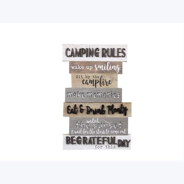 Wood Slat Style Camping Rules - 1673 - HEM