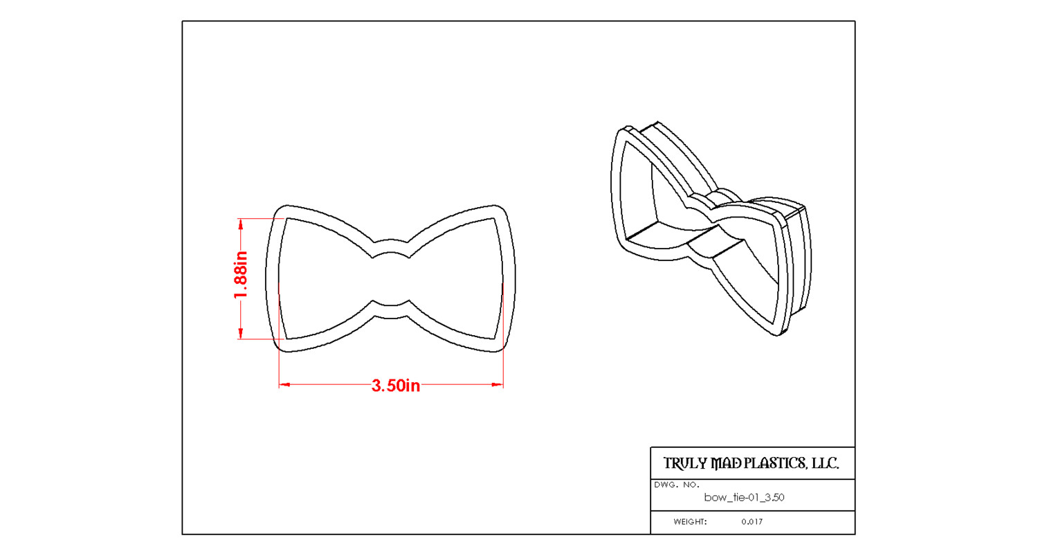Bow Tie 01, Size: 3.50&quot;