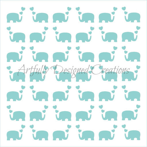 AD Elephant Hearts Stencil