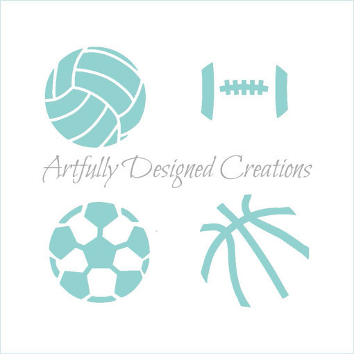 AD Mini Sports Balls Stencil