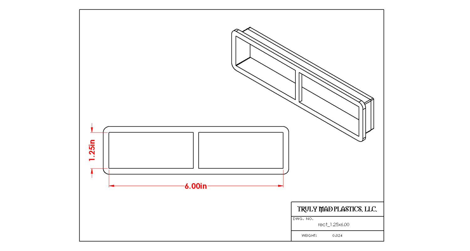 Rectangle 1.25&quot; x 6.00&quot;