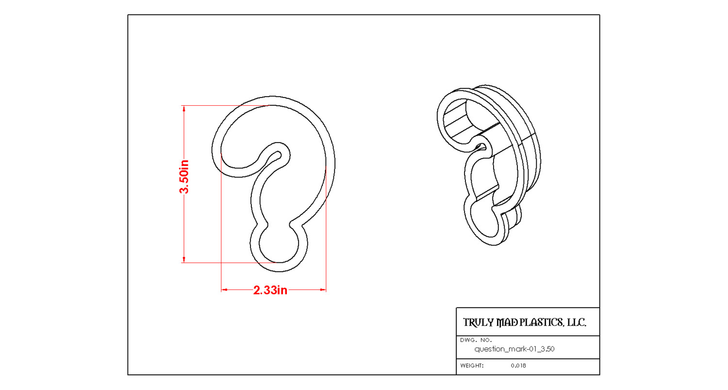 Question Mark 01, Size: 3.50&quot;