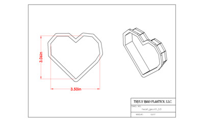 Heart Geo 01, Size: 3.50&quot;