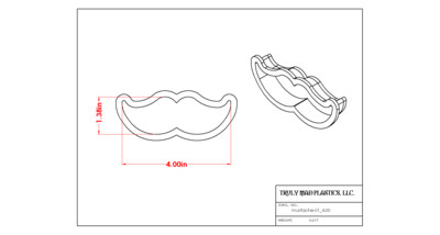 Mustache 01, Size: 4.00&quot;