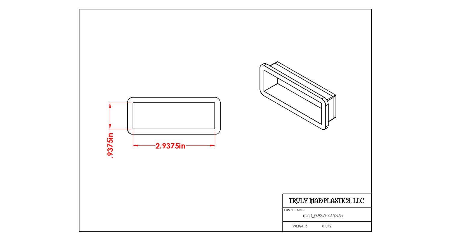 Rectangle 0.9375" x 2.9375"