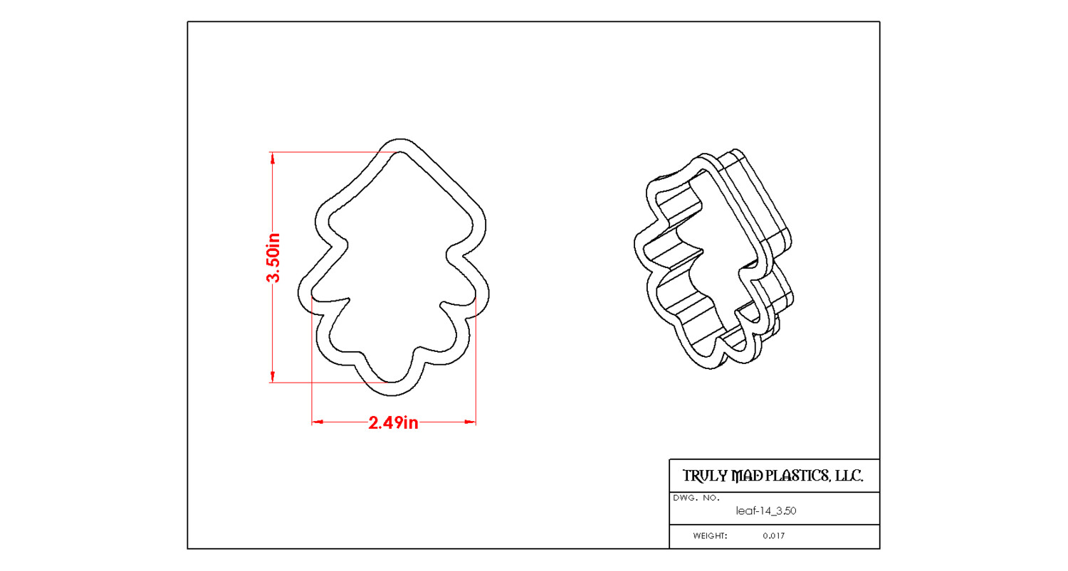 Leaf 14, Size: 3.50&quot;