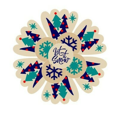 Winter Trees Snowflake Frozen Platter (2 piece)