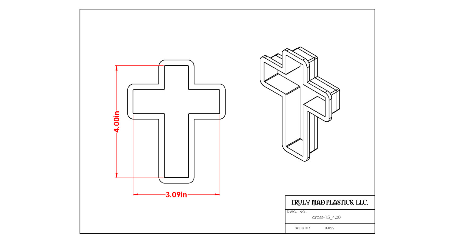 Cross 15, Size: 4.00&quot;
