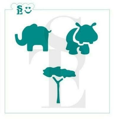 SE Safari Animals #1 Stencil