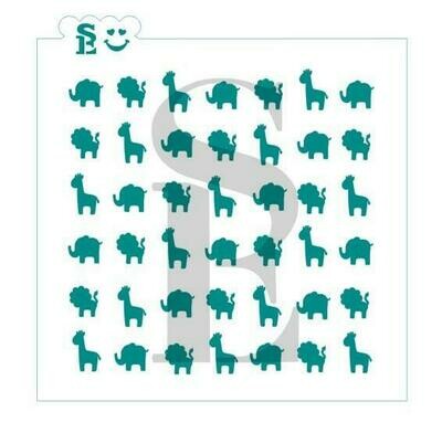 SE Safari Animals Background Stencil