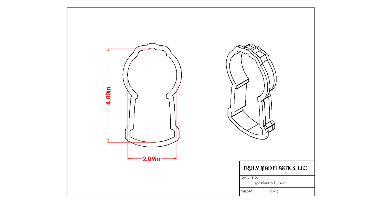 Gumball Machine 01, Size: 4.00&quot;