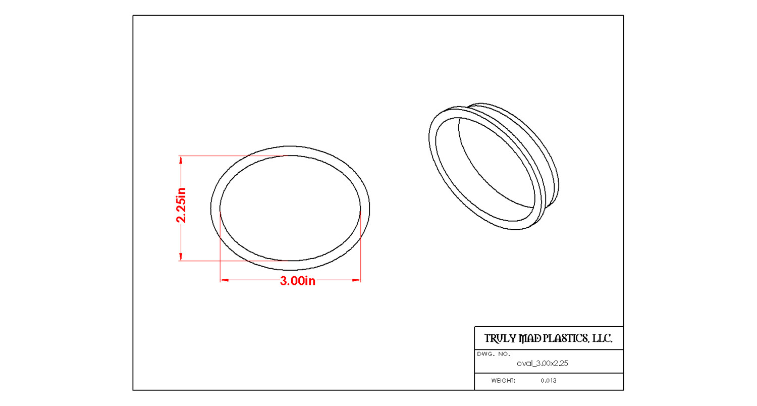Oval 3.00 x 2.25