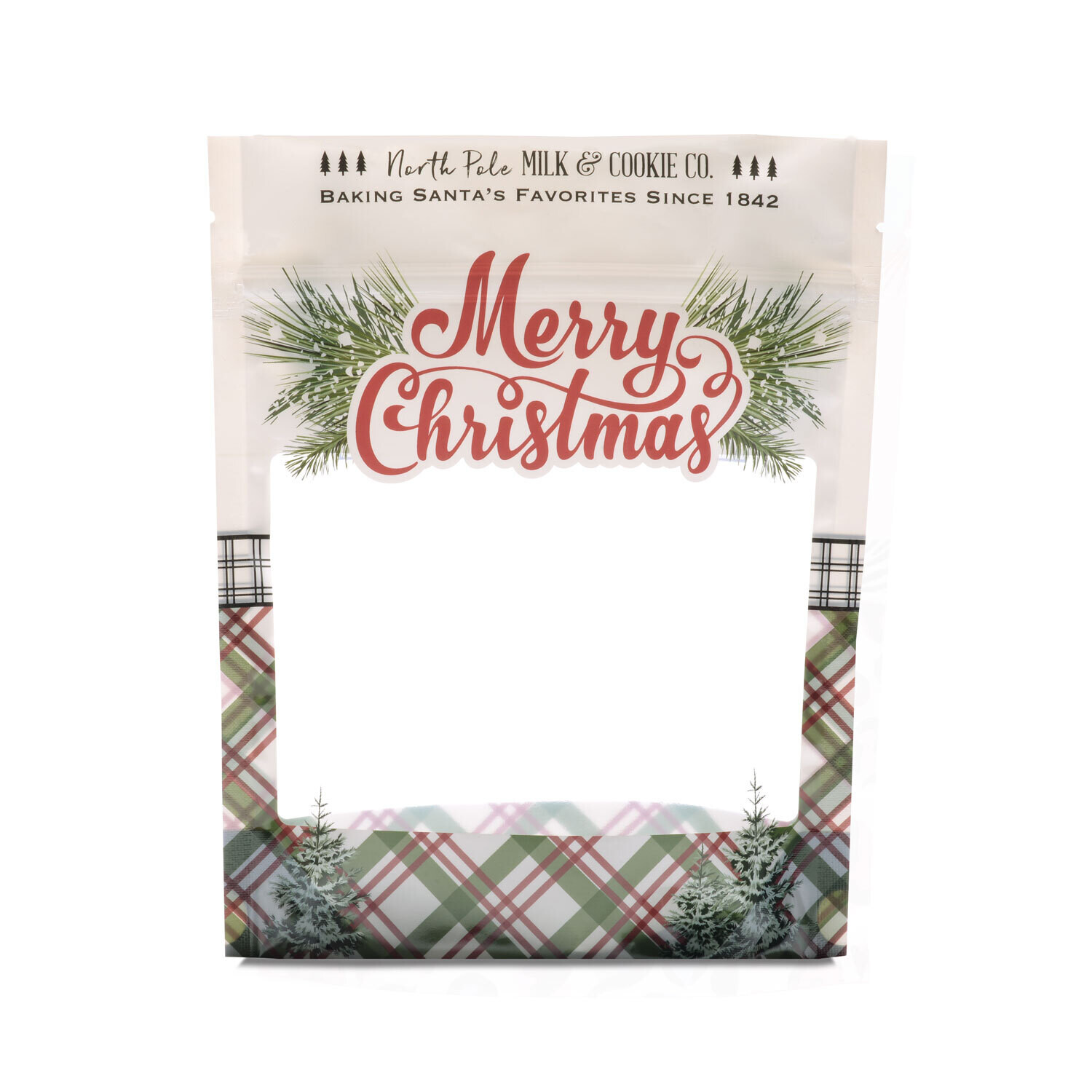 Merry Christmas Cookie Pouch (6.5″ x 8″ x 2.5″), Qty: 10 pack