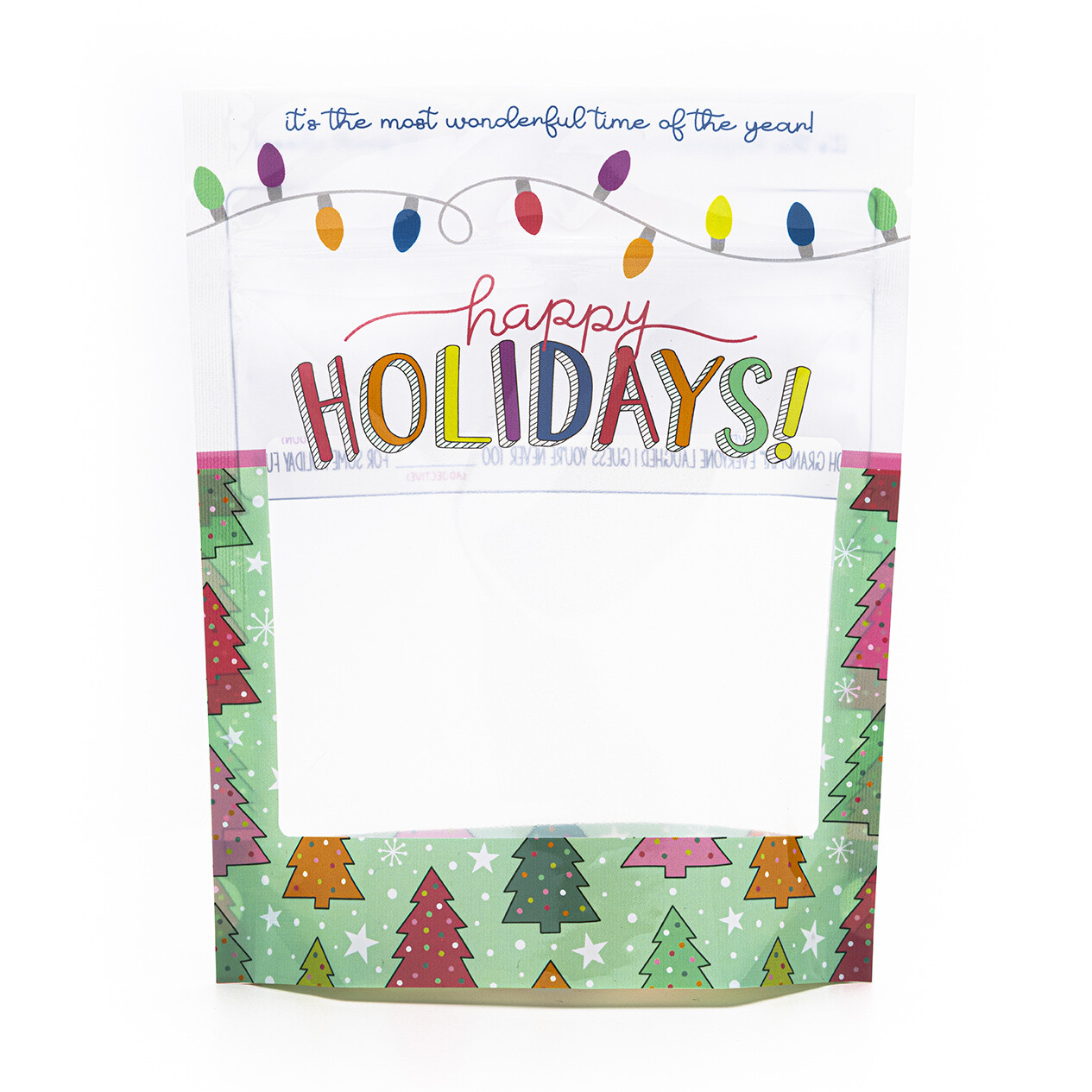 Happy Holiday Cookie Pouch (6.5″ x 8″ x 2.5″), Qty: 10 pack