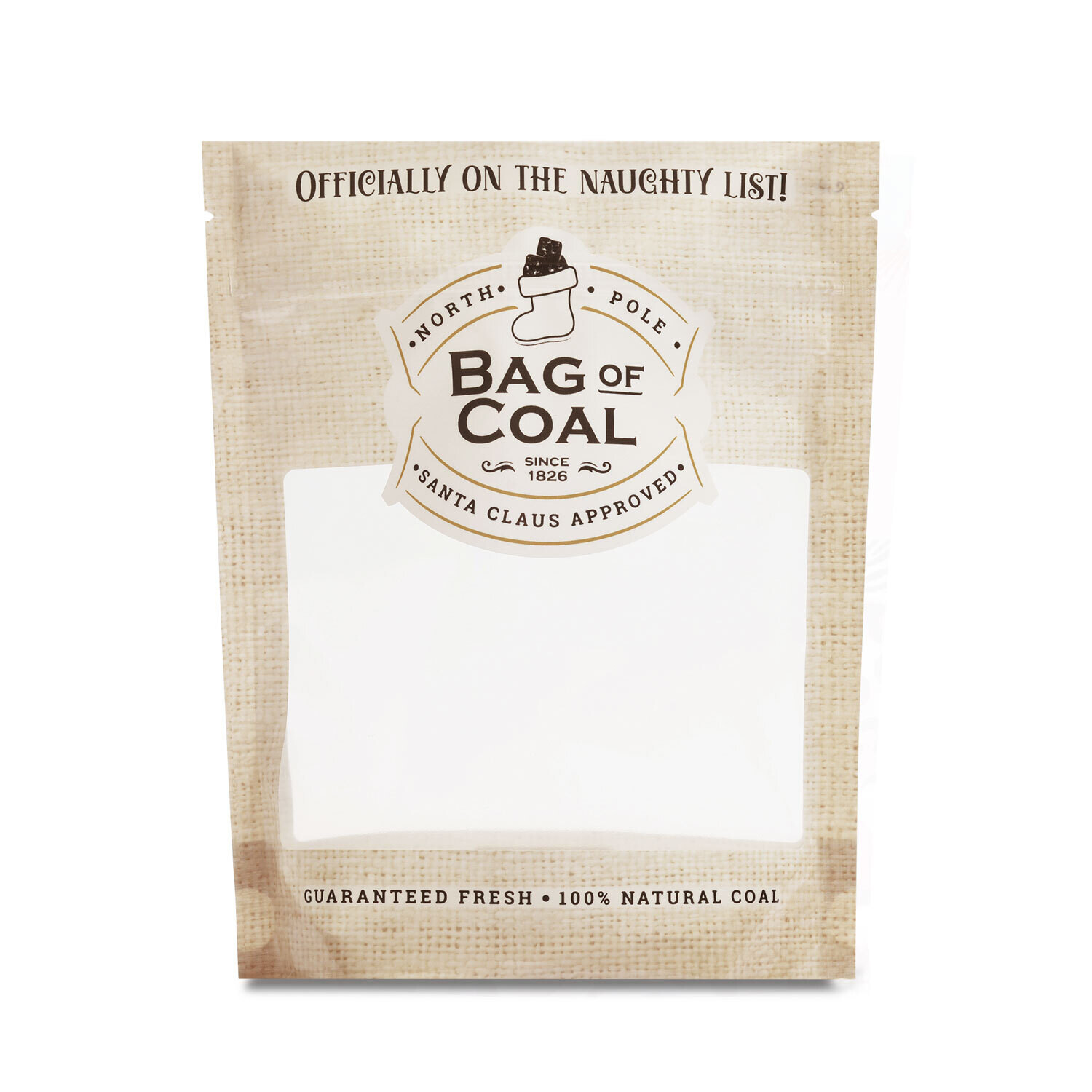 Bag of Coal Cookie Pouch (6.5″ x 8″ x 2.5″), Qty: 10 pack