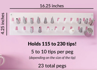 Wall Mount Piping Tip Holder Organizer