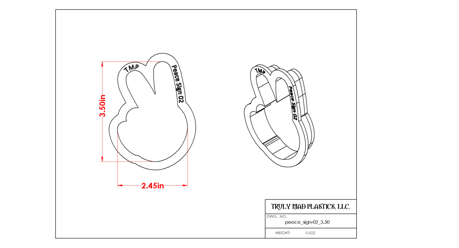 Peace Sign 02, Size: 3.50&quot;