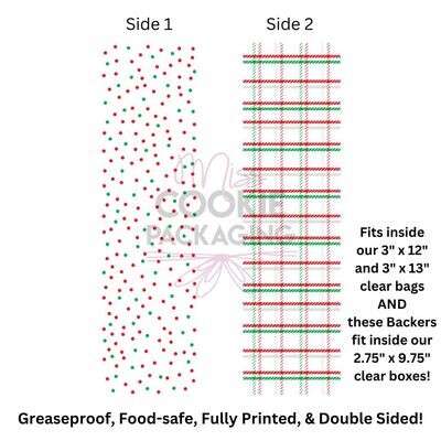 Greaseproof Backer Christmas Plaid / Dots