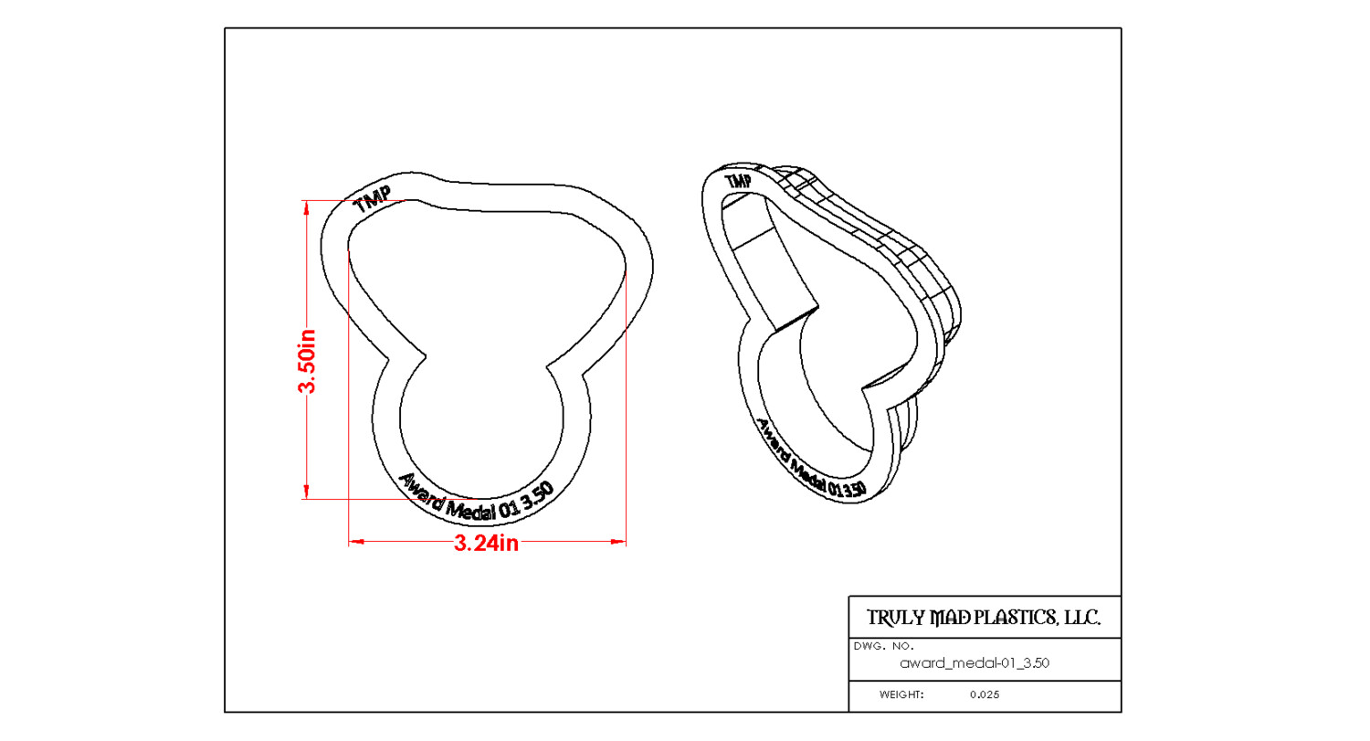 Award Medal 01, Size: 3.50&quot;