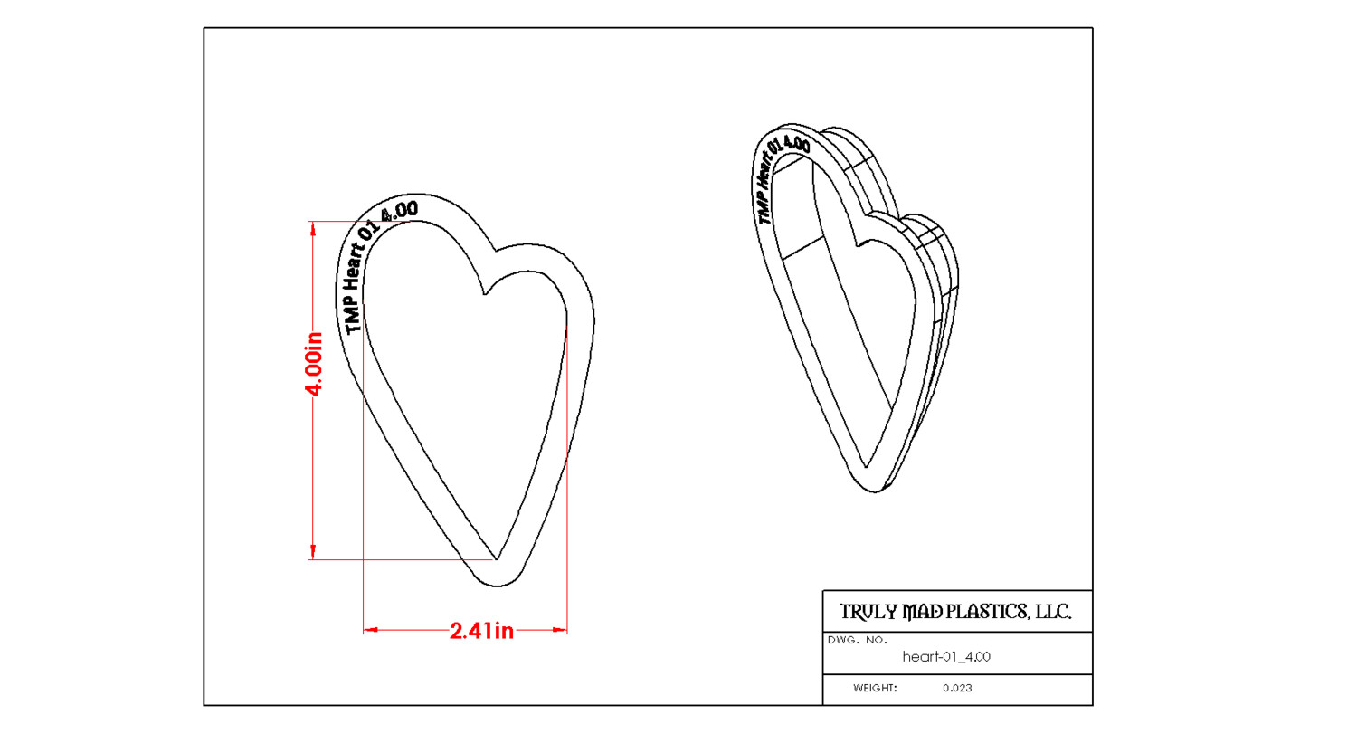 Heart 01, Size: 4.00&quot;