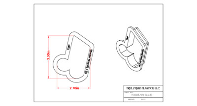 Musical Note 02, Size: 3.50&quot;