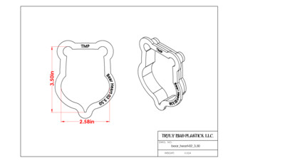 Bear Heart 02, Size: 3.50&quot;