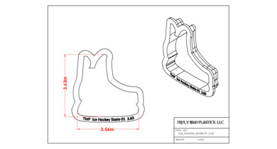 Ice Hockey Skate 01, Size: 3.63&quot;