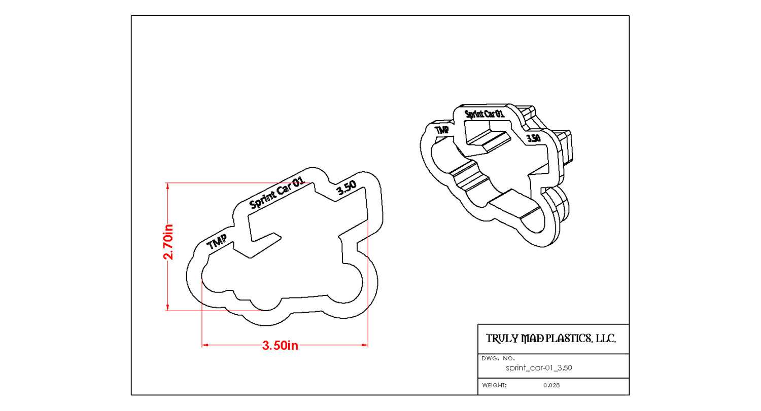 Sprint Car 01, Size: 3.50&quot;