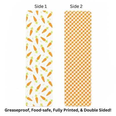 Greaseproof Backer  Carrots/Orange Gingham