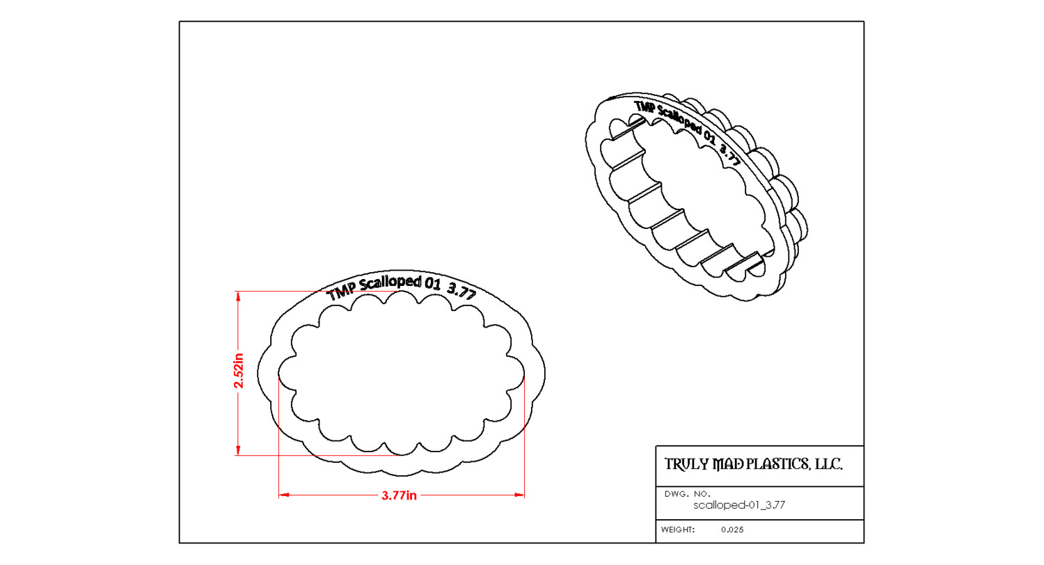Scalloped 01, Size: 3.77&quot;