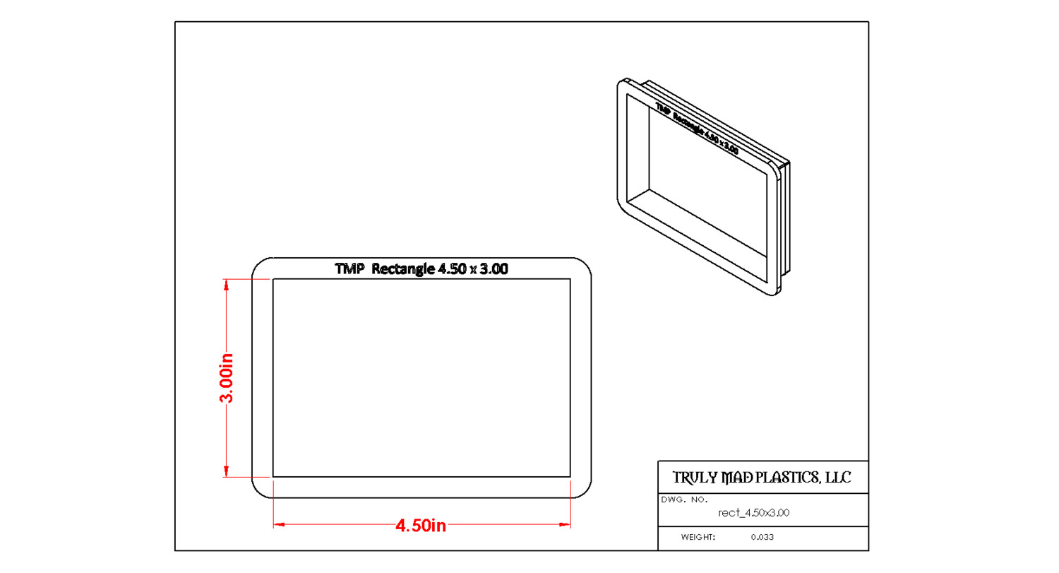 Rectangle 4.50&quot; x 3.00&quot;