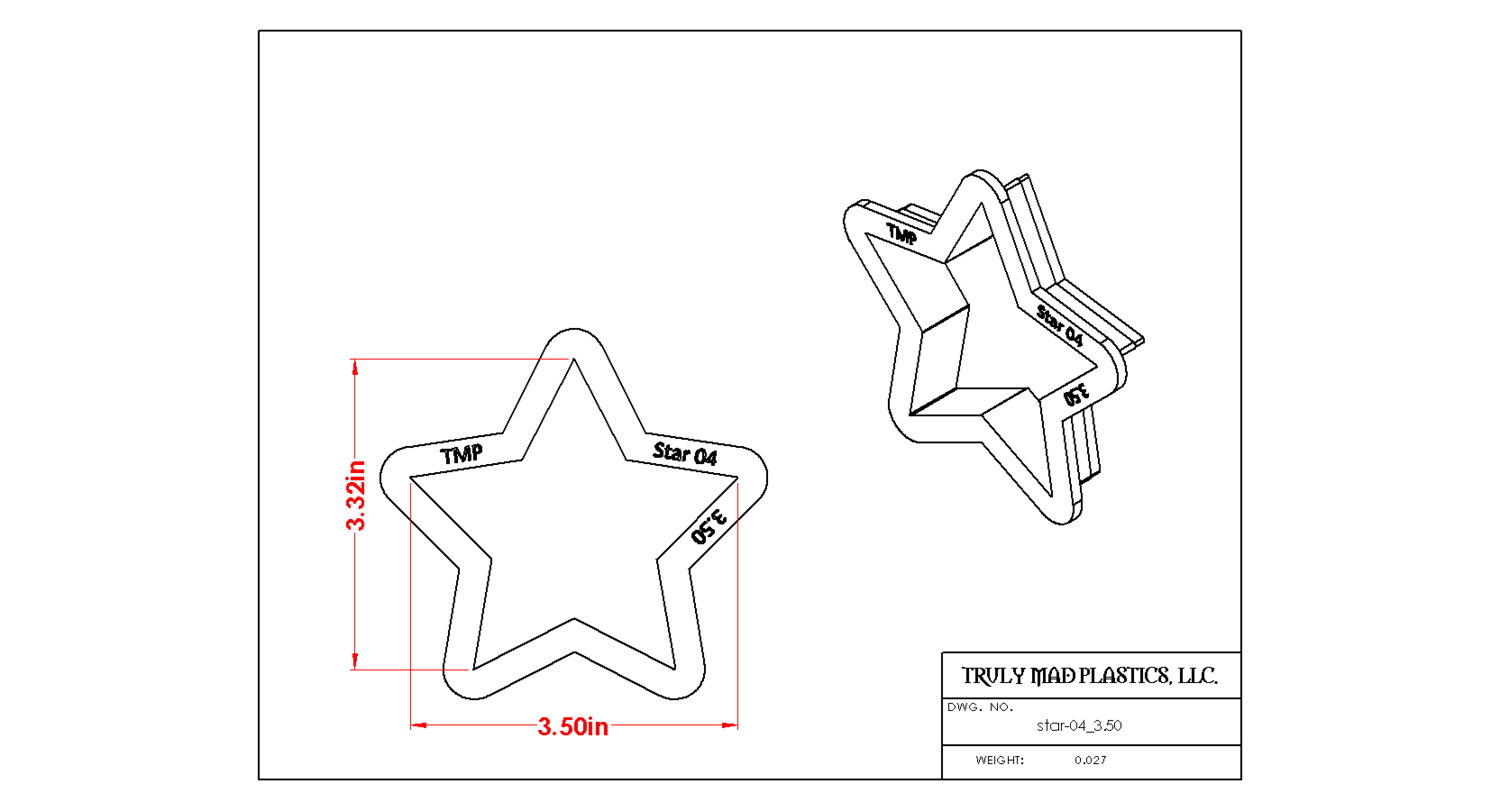 Star 04, Size: 3.50&quot;