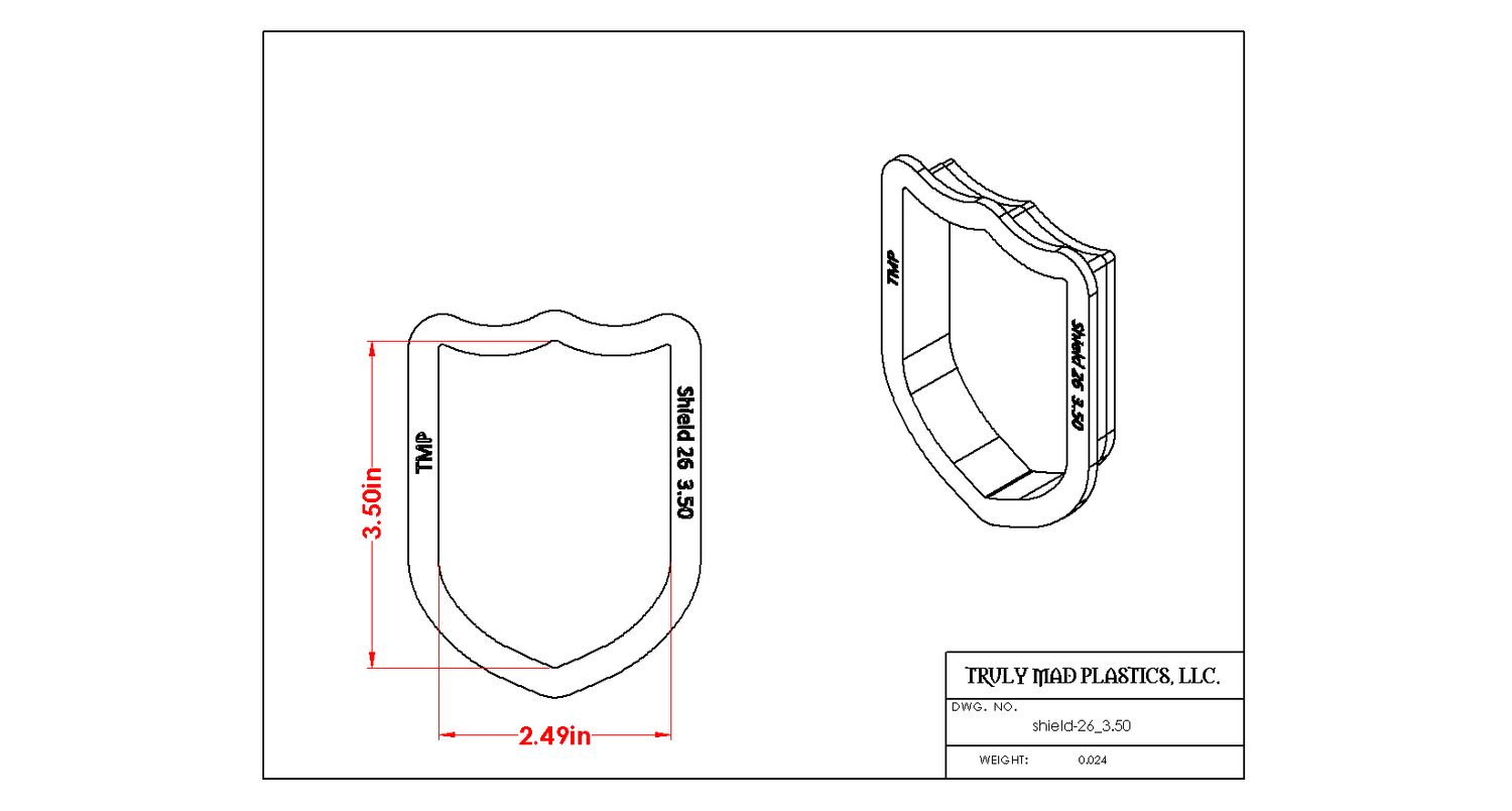 Shield 26, Sixe: 3.50&quot;