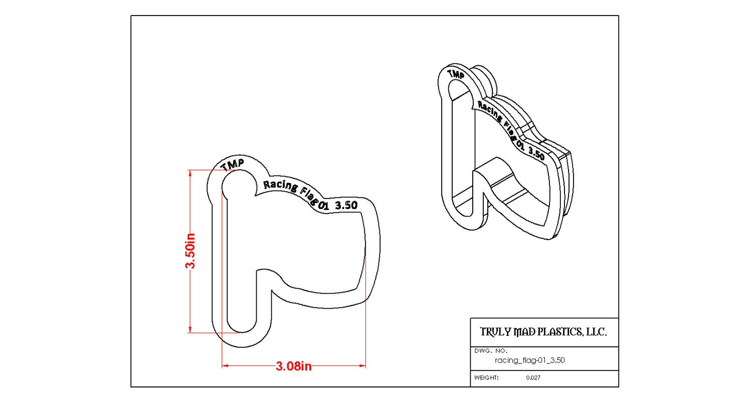 Racing Flag 01, Size: 3.50"