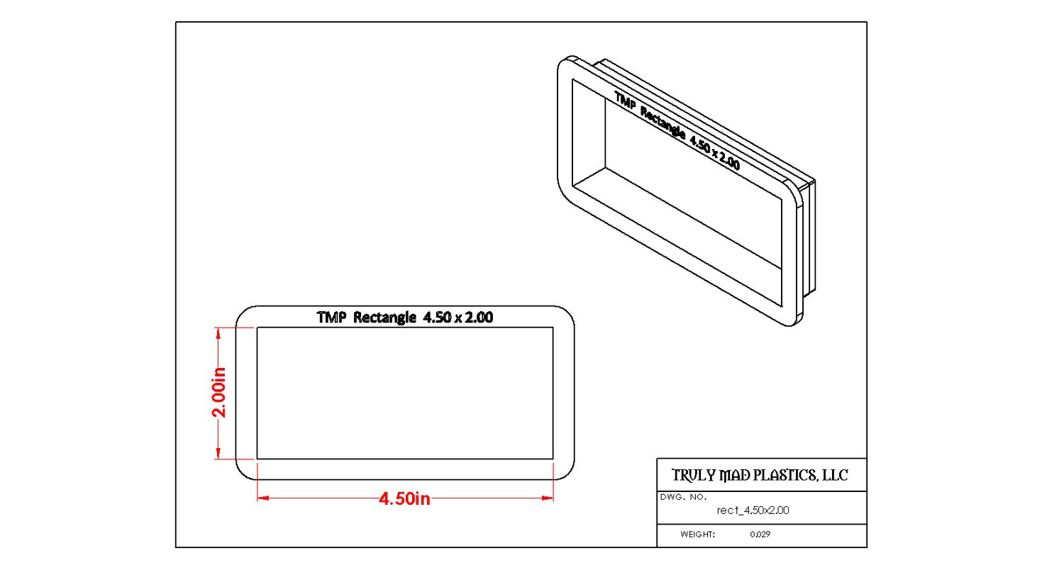 Rectangle 4.50&quot; x 2.00&quot;