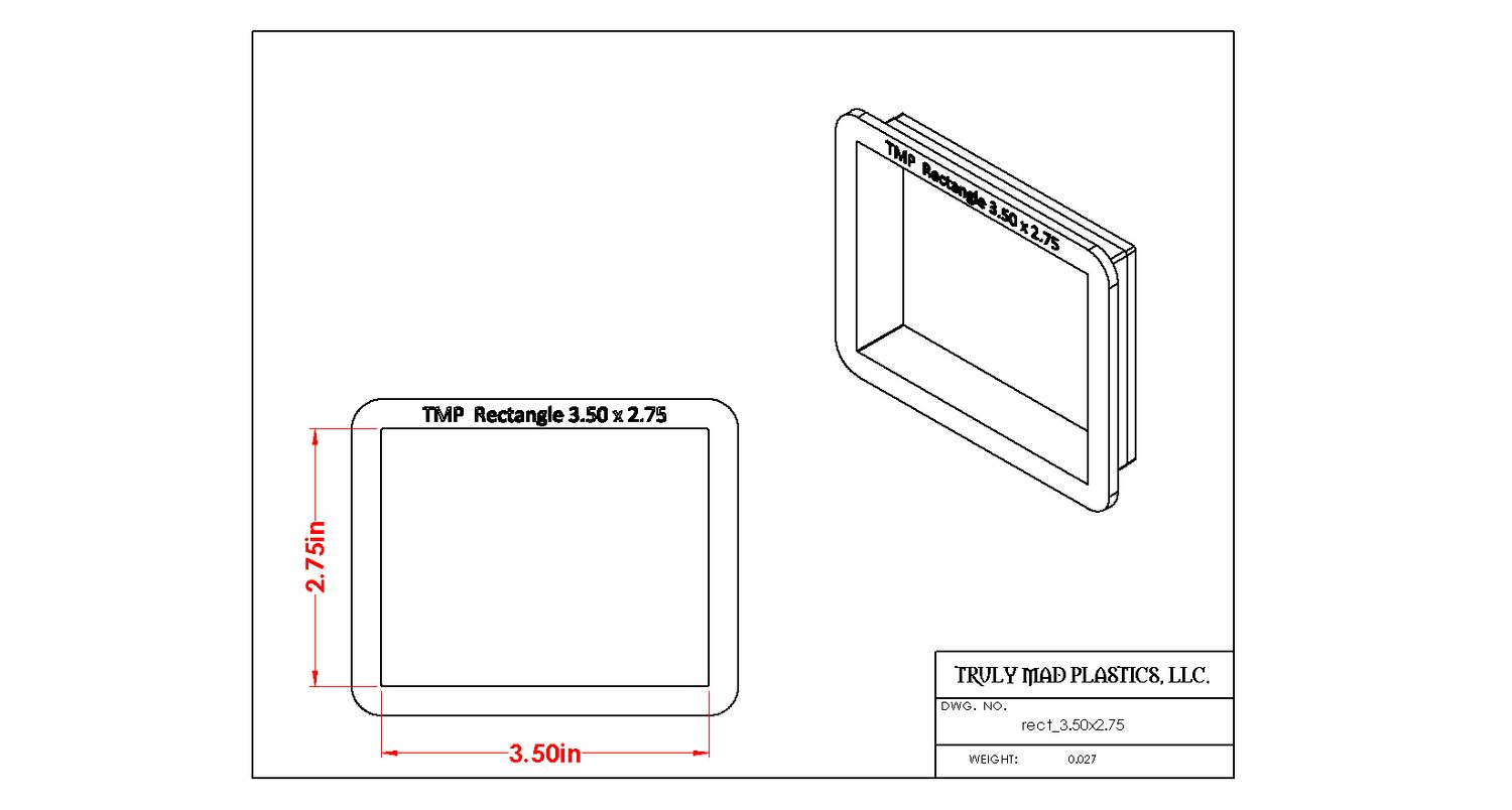 Rectangle 3.50&quot; x 2.75&quot;