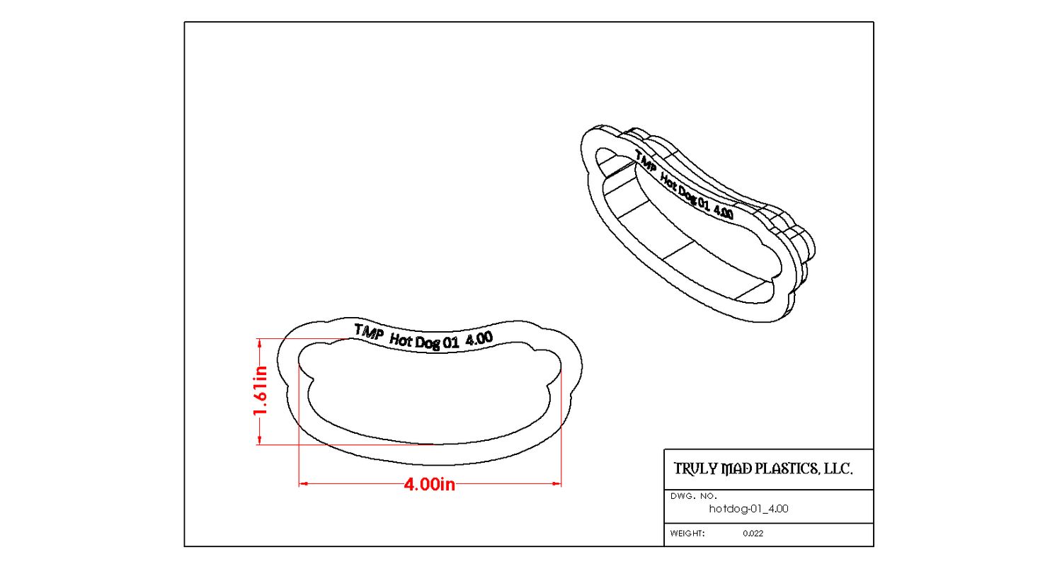 Hot Dog 01, Size: 4.00&quot;