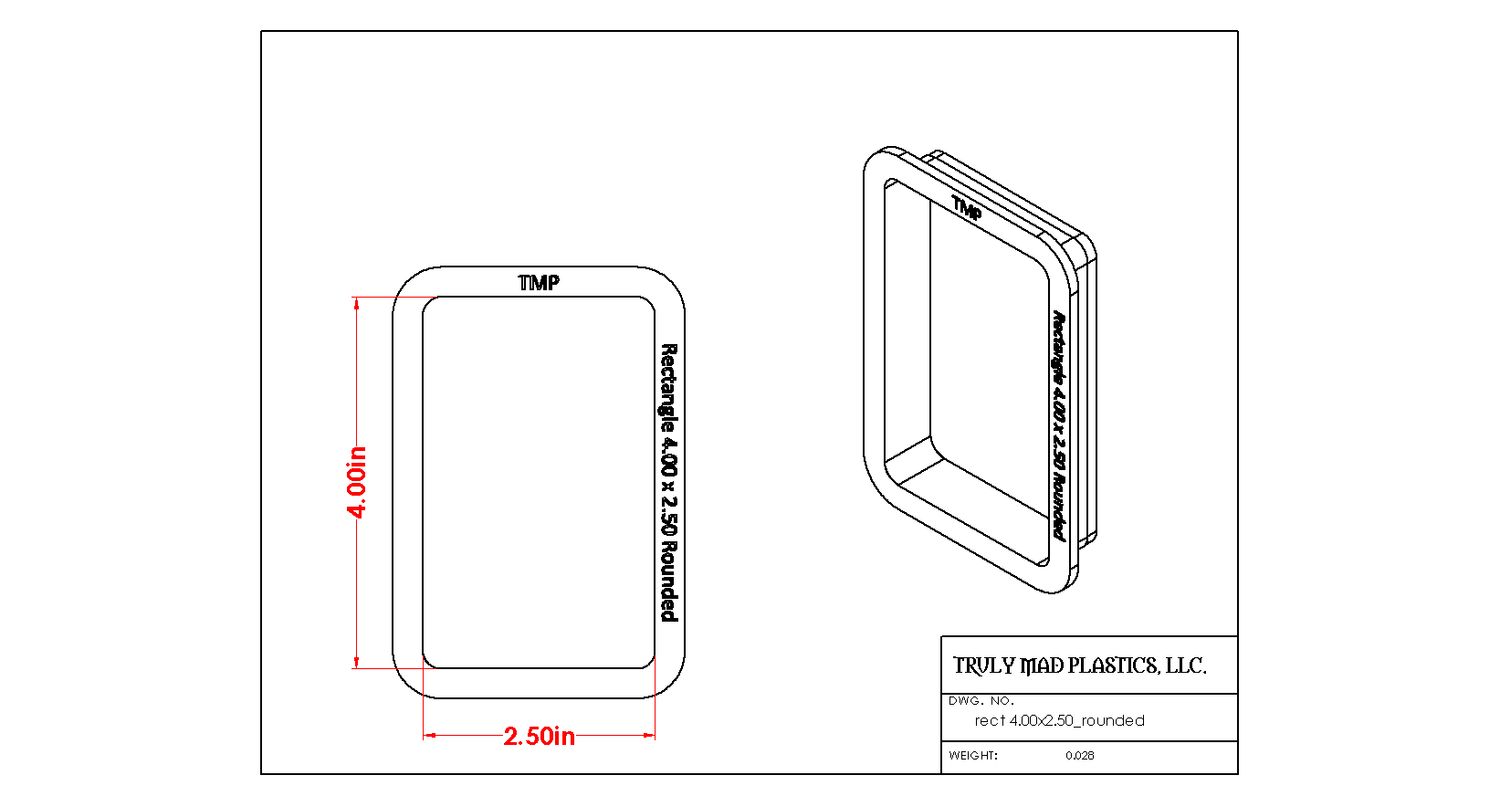 Rectangle 4.00&quot; x 2.50&quot; Rounded