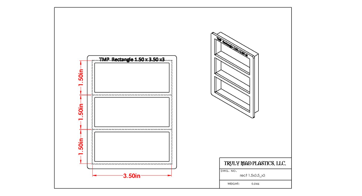 Rectangle 1.50&quot; x 3.50&quot; x 3