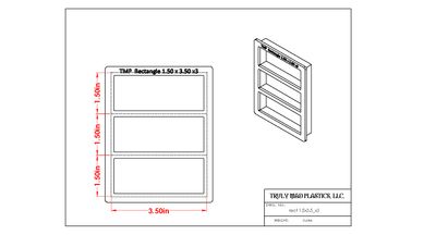 Rectangle 1.50&quot; x 3.50&quot; x 3