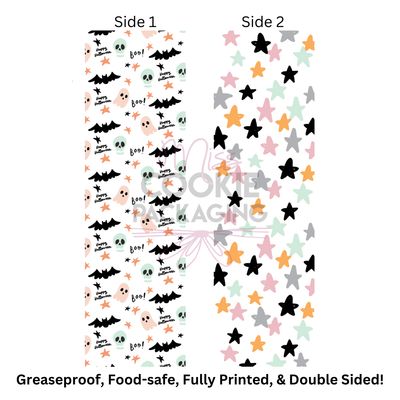 Greaseproof Bats Ghosts Skulls Stars