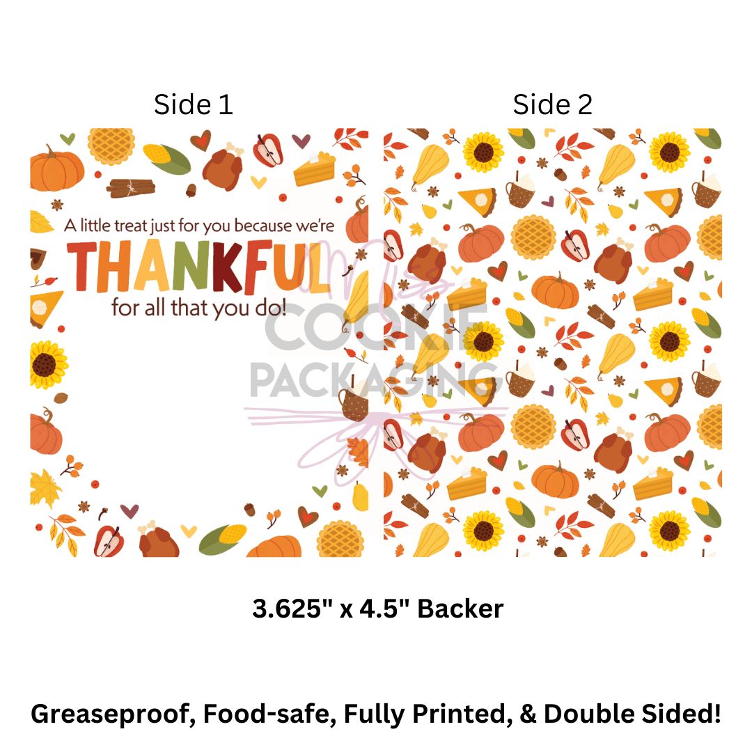 Greaseproof Backer Thankful, Qty: 10 pack