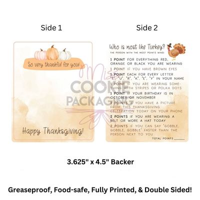 Greaseproof Backer  Happy Thanksgiving