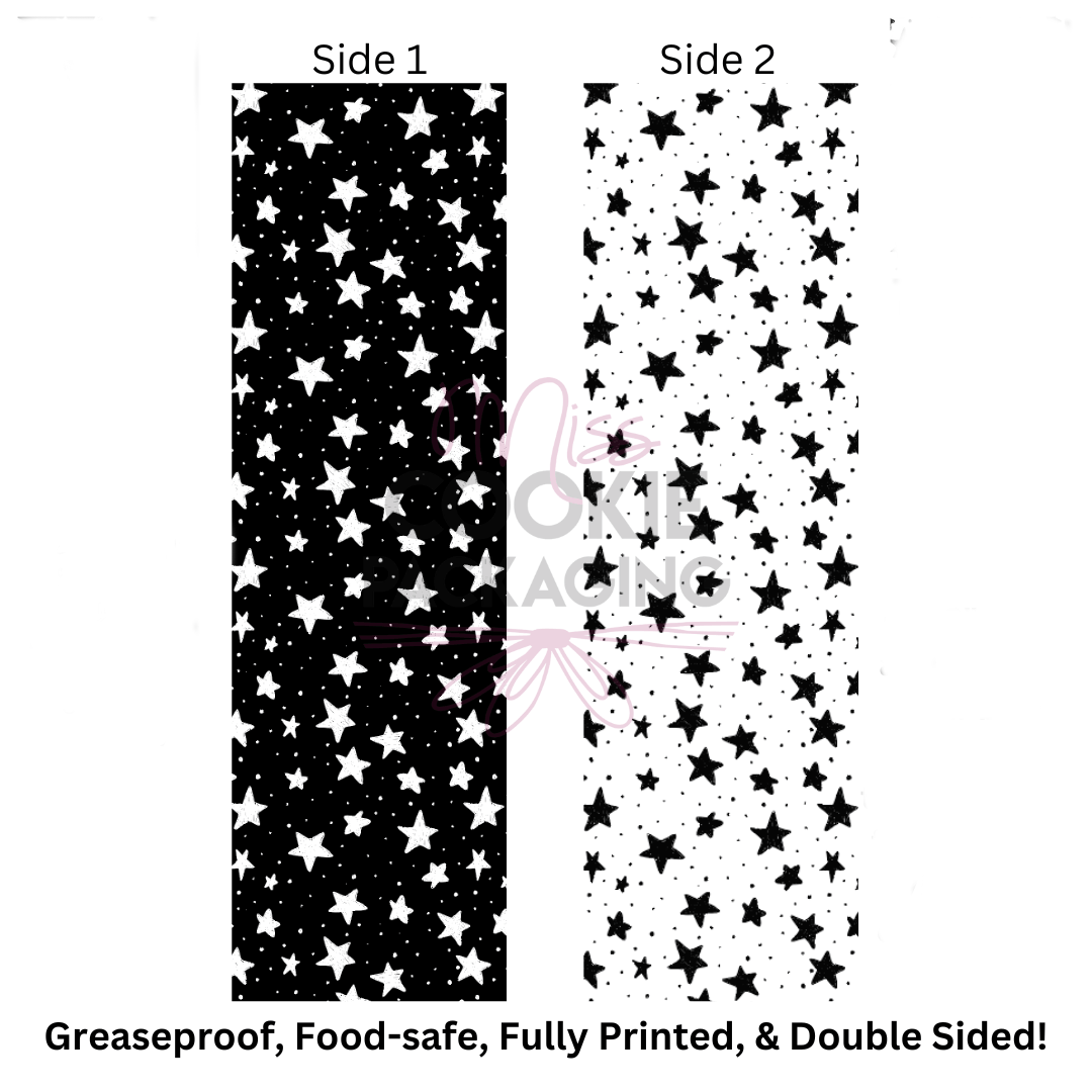 Greaseproof Black &amp; White Stars