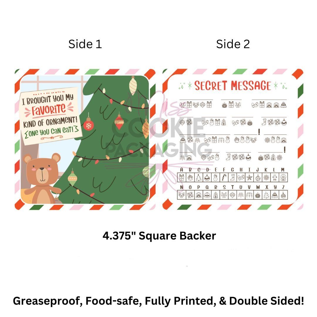 Greaseproof Backer  Elf Tree Ornament Card