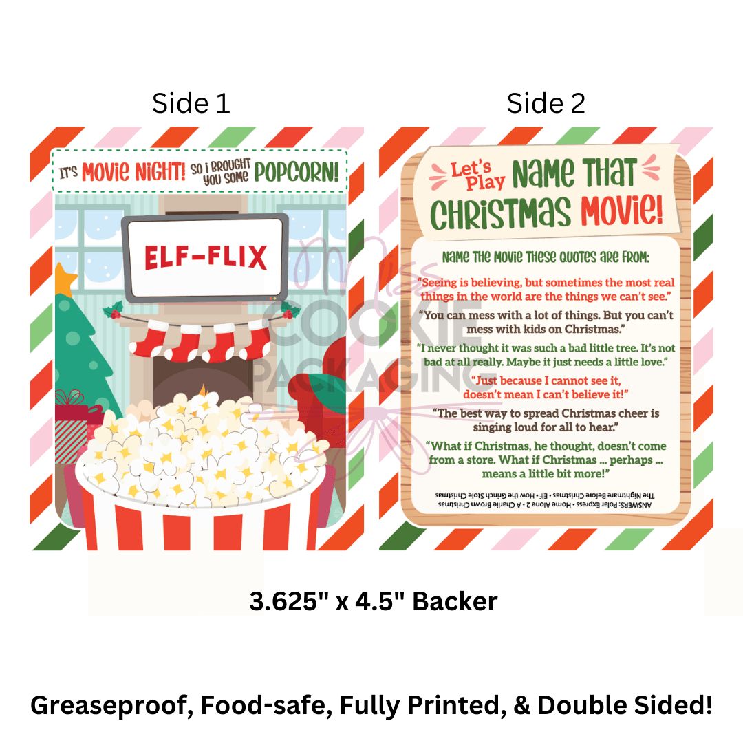 Greaseproof Backer Elf Movie Night, Qty: 10 pack