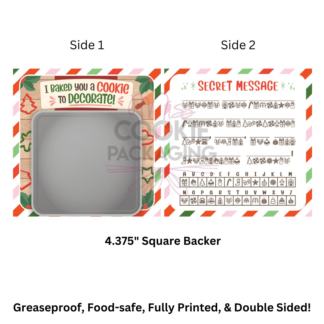 Greaseproof Backer I Baked You Cookie to Decorate (Elf), Qty: 10 pack