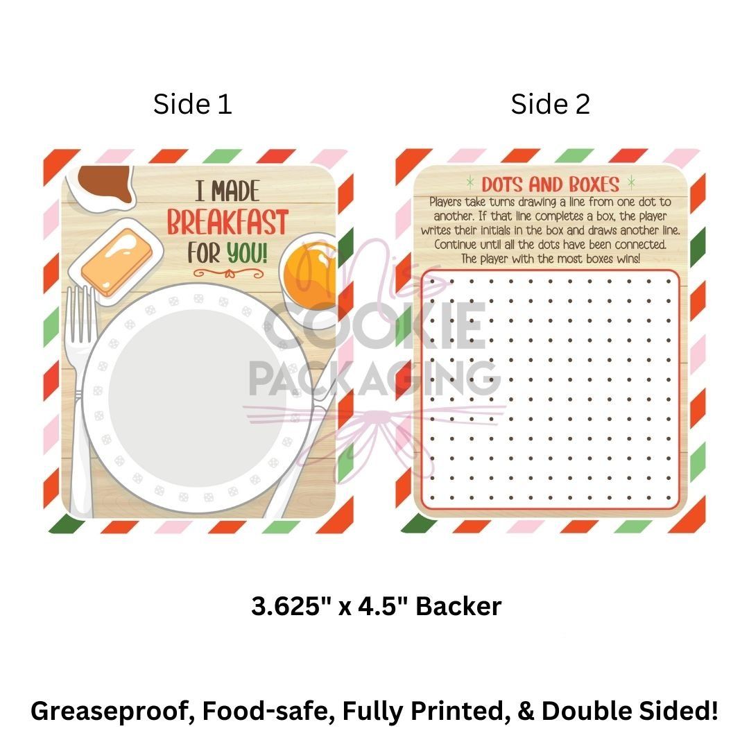 Greaseproof Backer  Elf I Made Breakfast For You Card, Qty: 10 pack