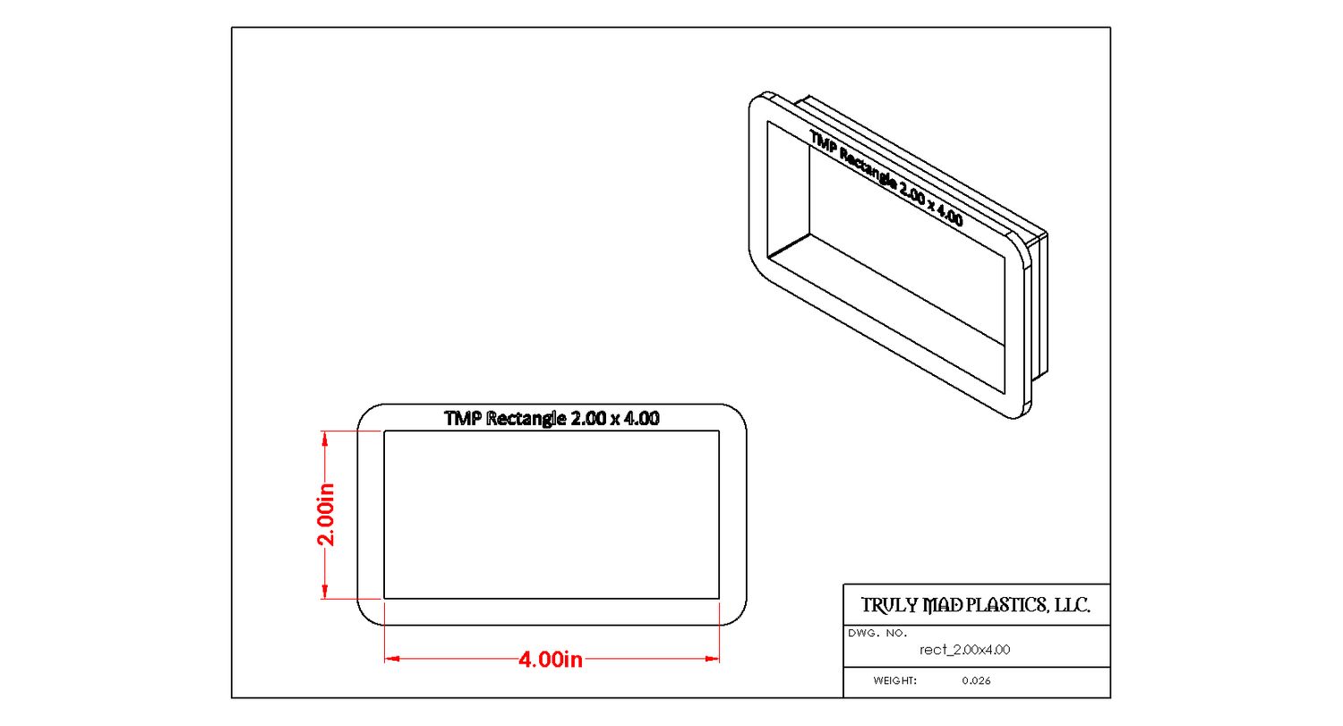 Rectangle 2.00&quot; x 4.00&quot;