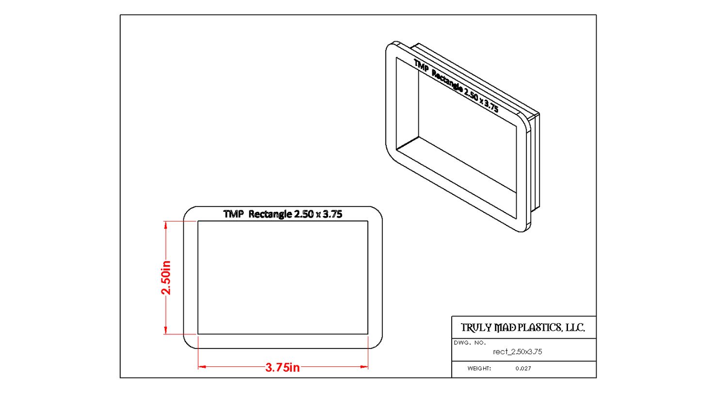 Rectangle 2.50&quot; x 3.75&quot;